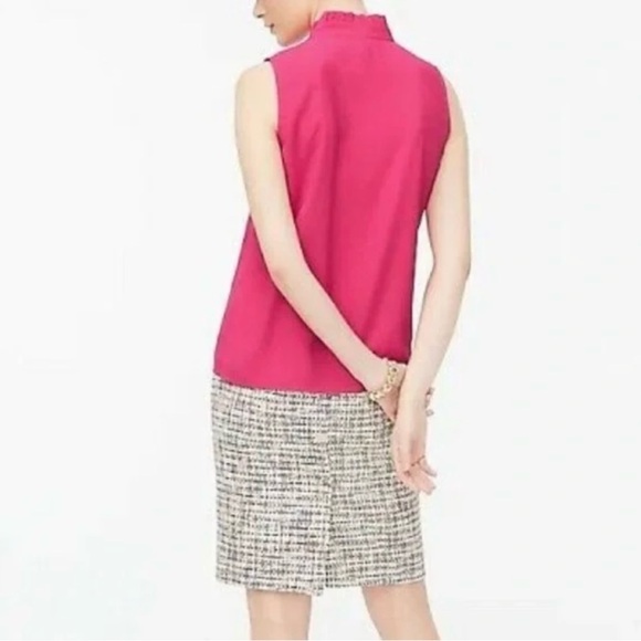 NWT J. Crew Ruffle Trim Crepe Blouse Pink Size 0 - Picture 2 of 7